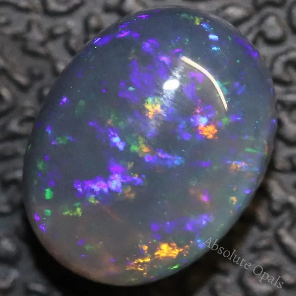 2.57 Cts Australian Black Crystal Opal Lightning Ridge Solid Gem Stone Cabochon