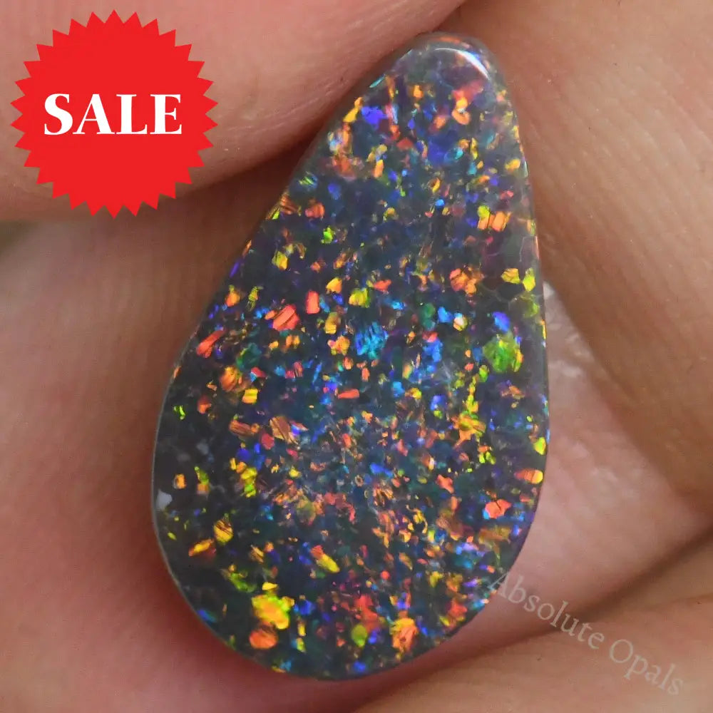 2.63 Cts Australian Black Opal Lightning Ridge Cabochon