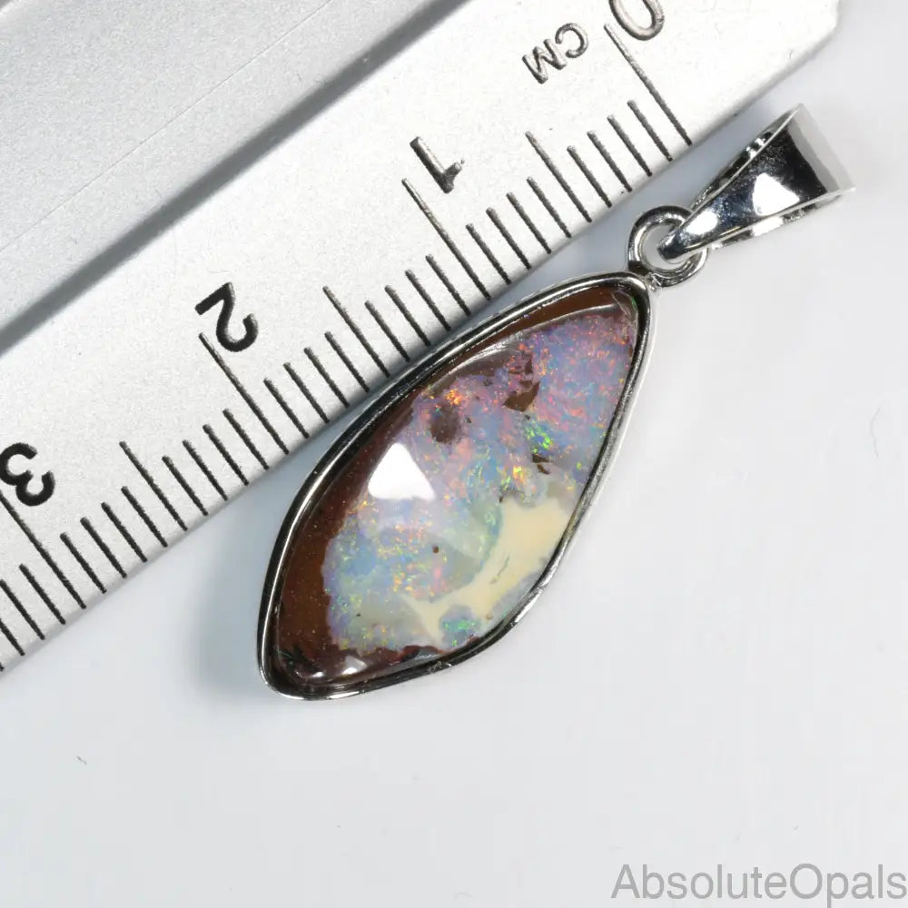 Australian Boulder Opal with Silver Pendant