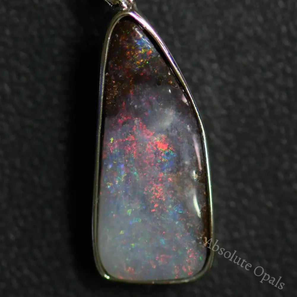 Australian Boulder Opal with Silver Pendant