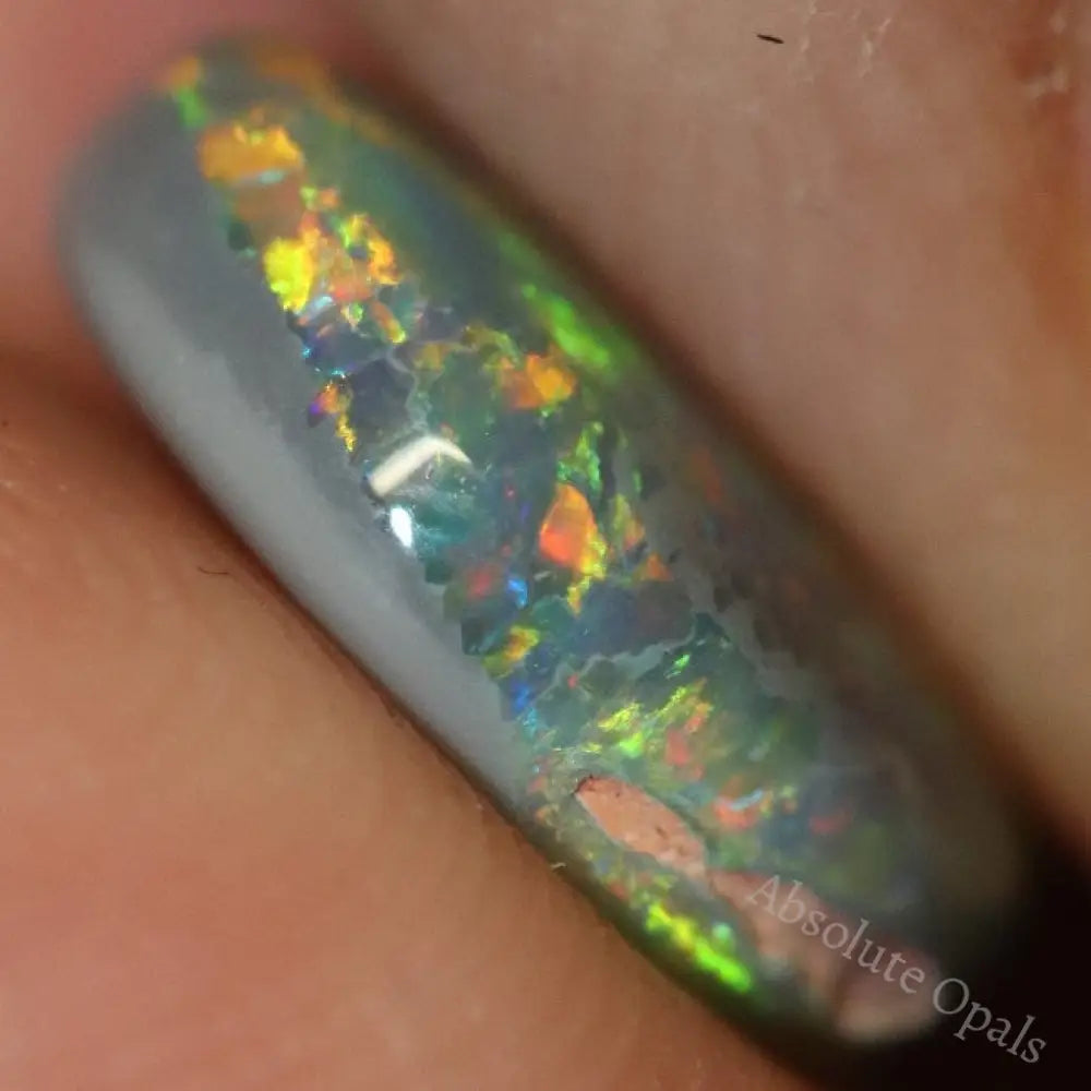 2.75 Cts Australian Black Opal Lightning Ridge Solid Gem Stone Cabochon