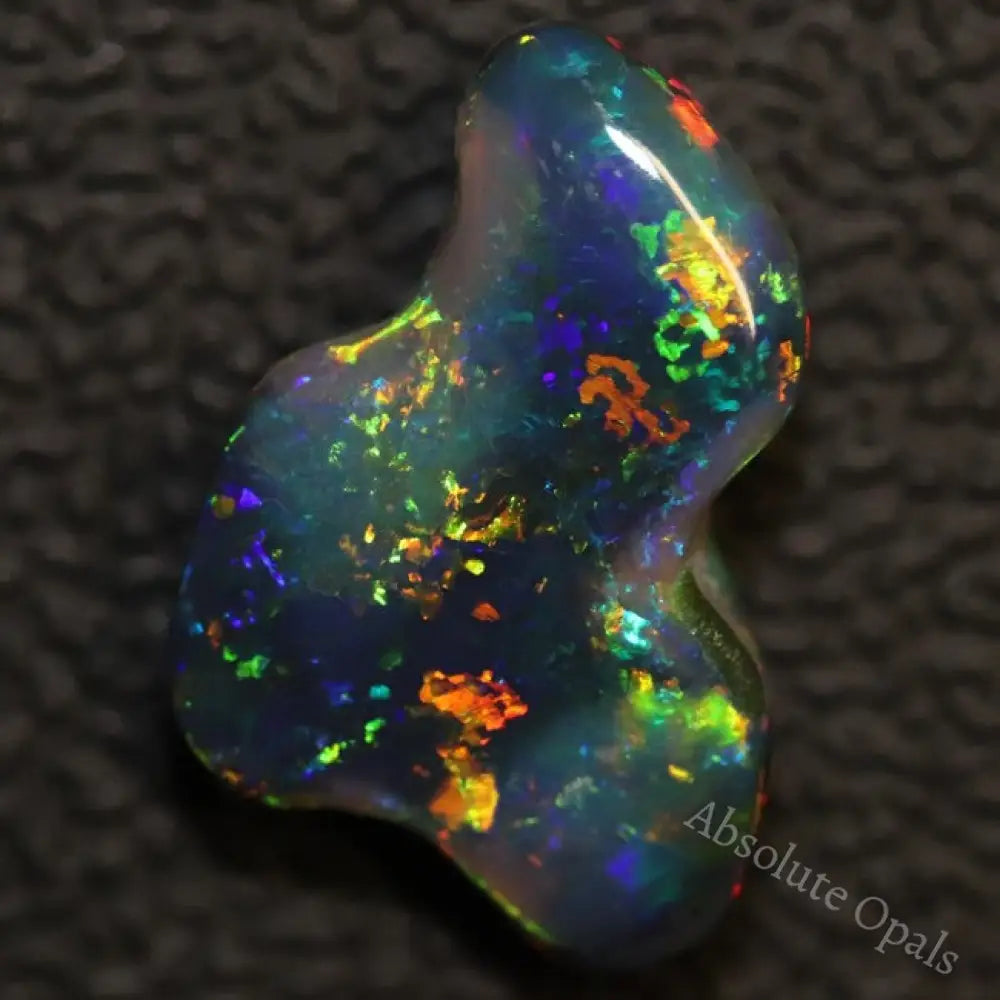 Black Opal Lightning Ridge, Australian Solid Carving, Loose Gem Stone, Red Green Blue