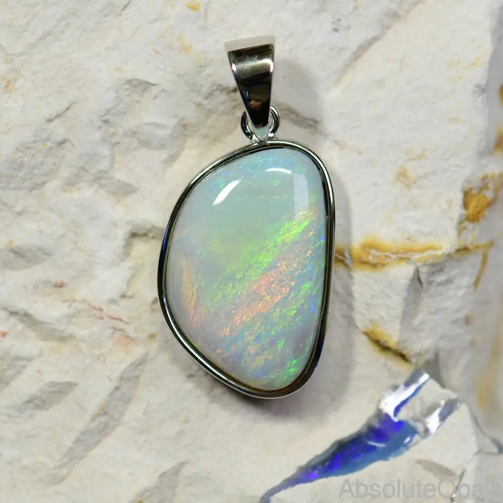 Australian Lightning Ridge, Solid Opal Pendant, Silver