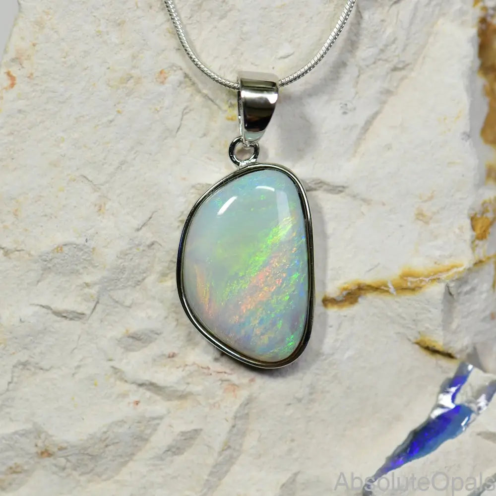 Australian Lightning Ridge, Solid Opal Pendant, Silver