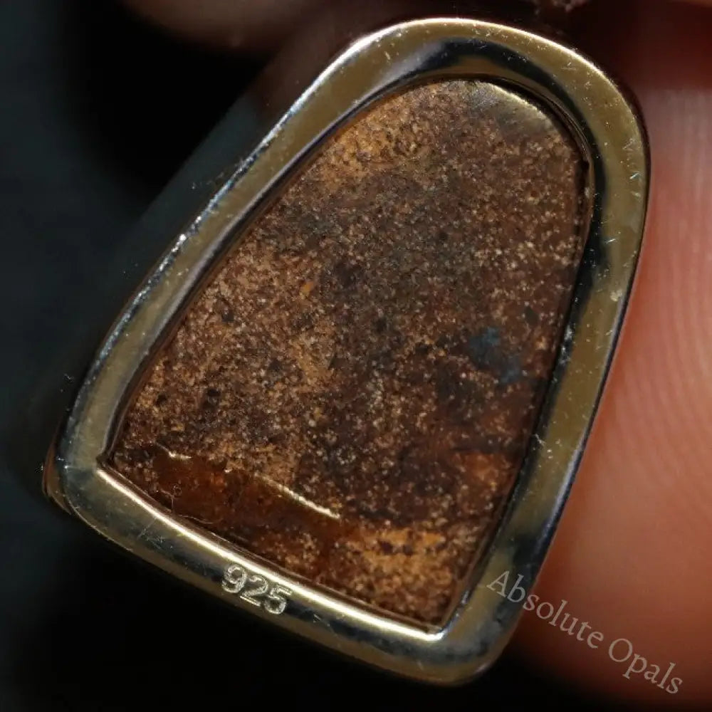 2.90 G Australian Boulder Opal With Silver Pendant: L 26.2 Mm Jewellery