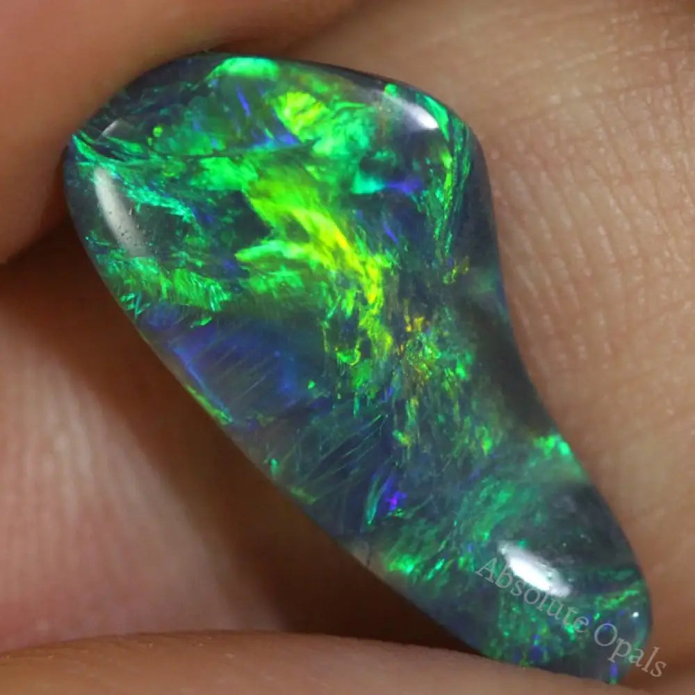 2.95 Cts Australian Black Solid Opal Carving Lightning Ridge