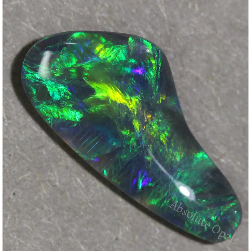 2.95 Cts Australian Black Solid Opal Carving Lightning Ridge