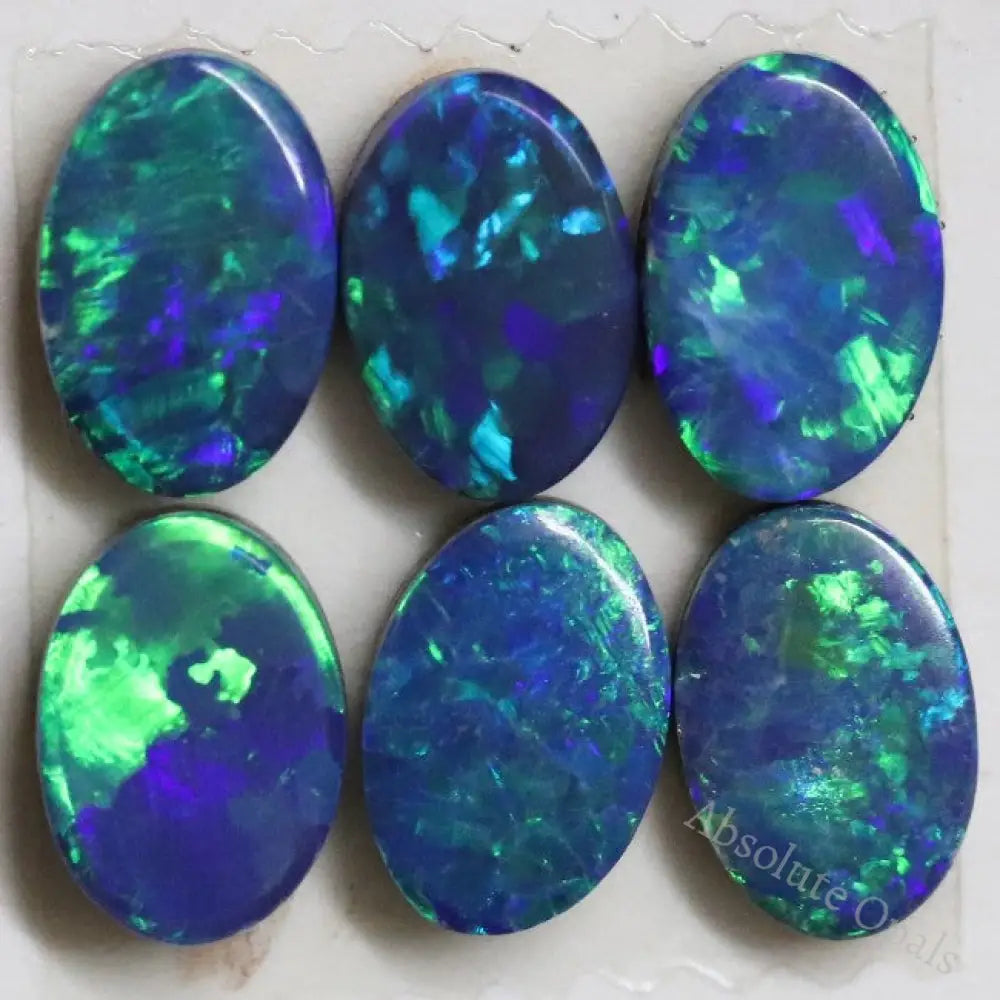 2.95 Cts Australian Opal Doublet Stone Cabochon 6Pcs 6X4