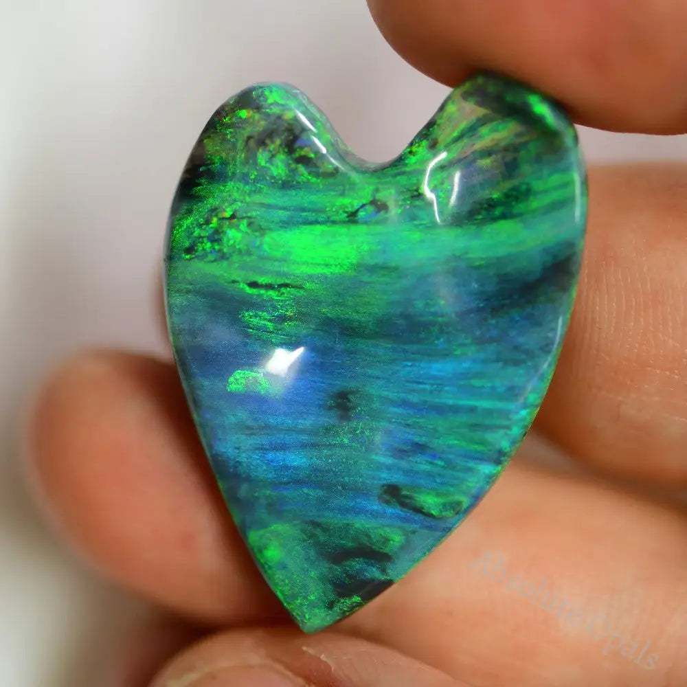 20.28 Cts Australian Black Opal Solid Carving Lightning Ridge Cmr