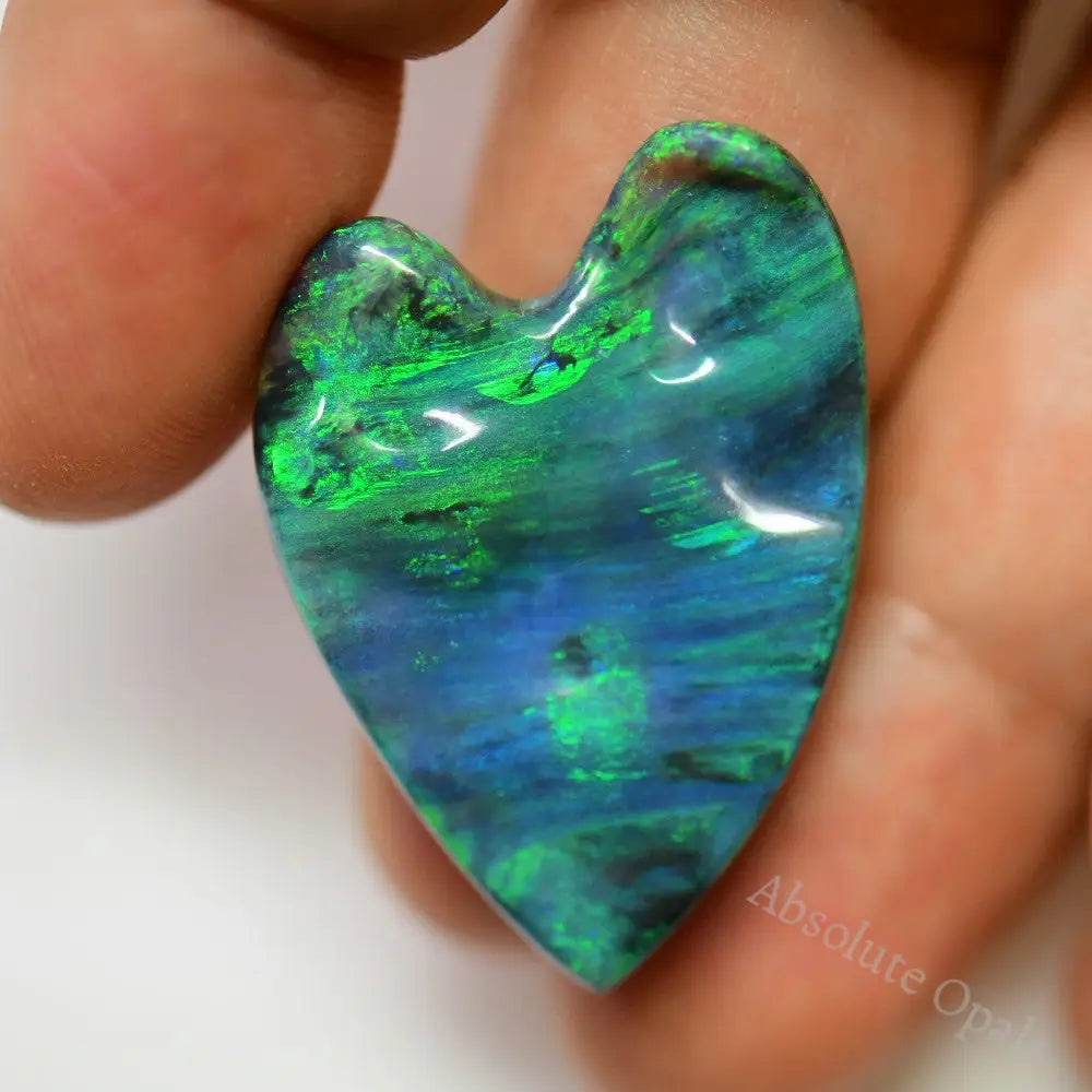 20.28 Cts Australian Black Opal Solid Carving Lightning Ridge Cmr