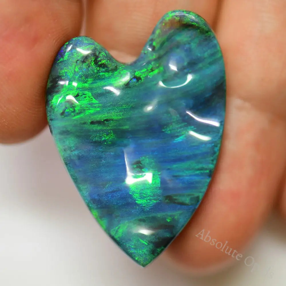 20.28 Cts Australian Black Opal Solid Carving Lightning Ridge Cmr