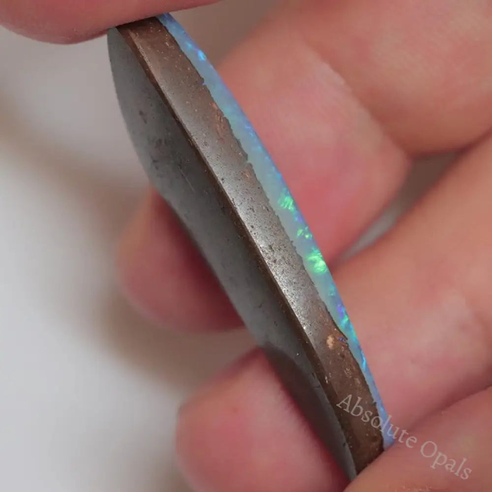 20.95 Cts Australian Boulder Opal Cut Loose Stone Carving