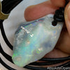 Australian Opal Drilled Greek Leather Mounted Pendant Necklace