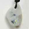 20 Cts Australian Opal Drilled Greek Leather Mounted Pendant Necklace Jewellery