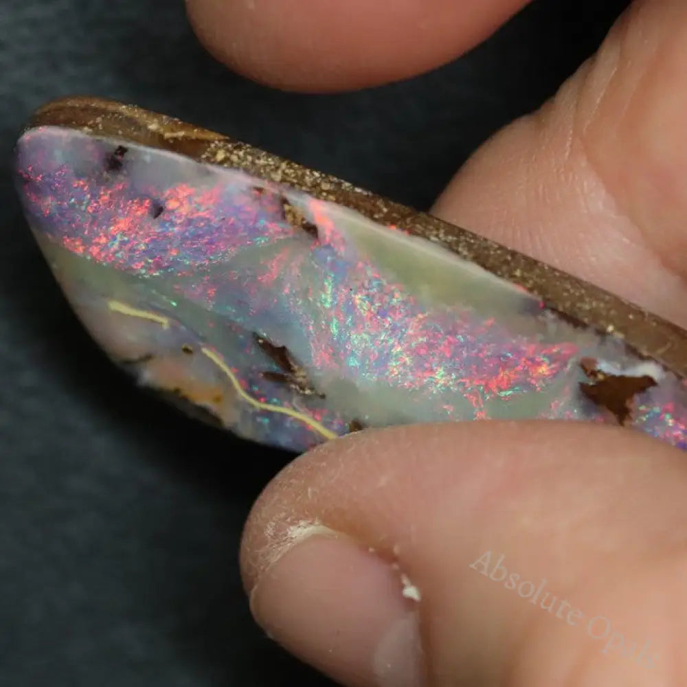 21.35 Cts Australian Boulder Opal Cut Loose Stone