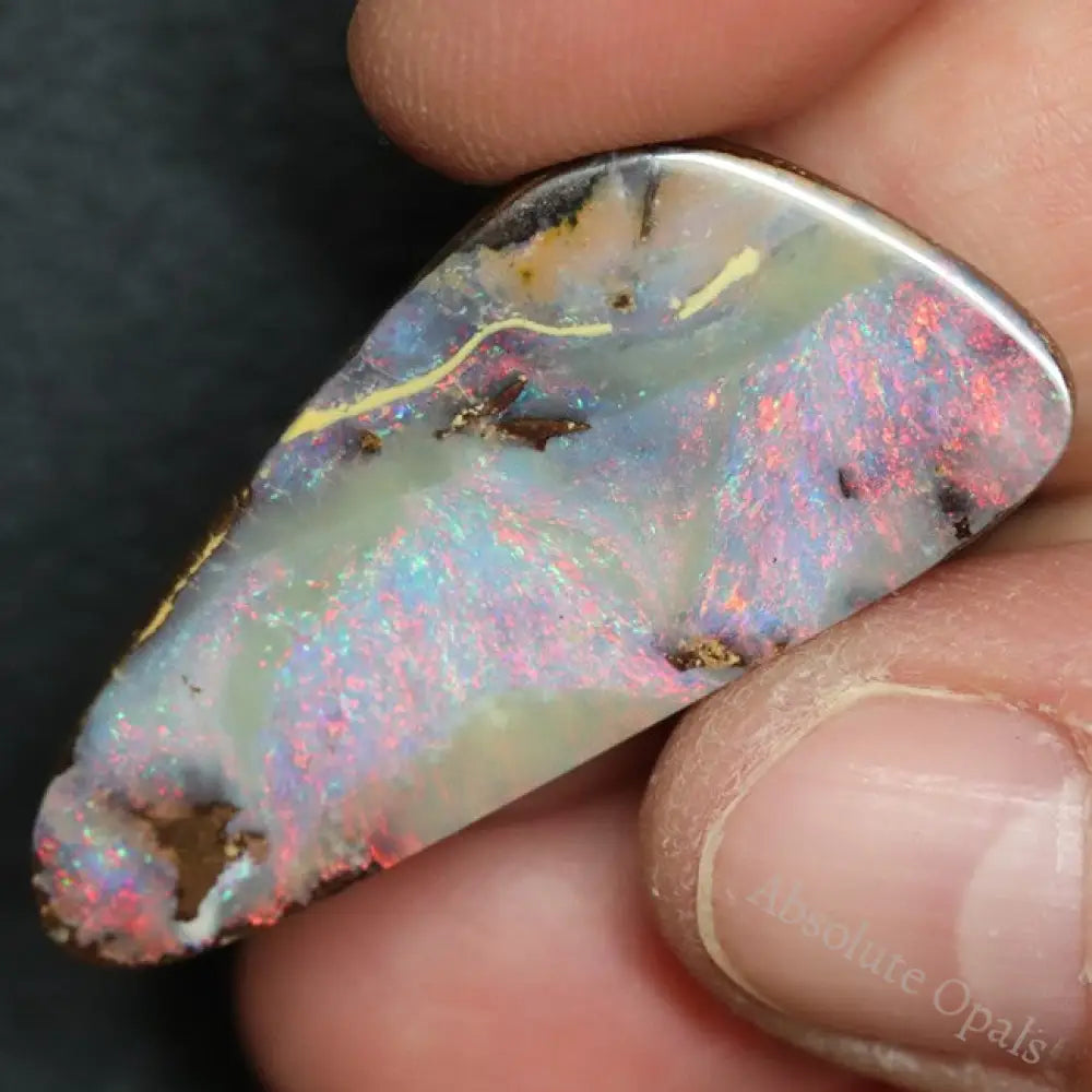 21.35 Cts Australian Boulder Opal Cut Loose Stone