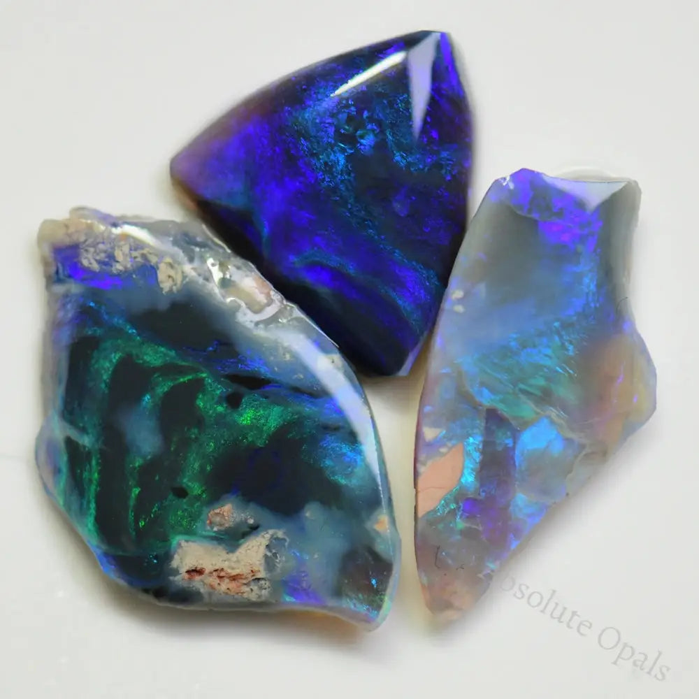 Australian Black Opal Rough Parcel, Rubs Lightning Ridge