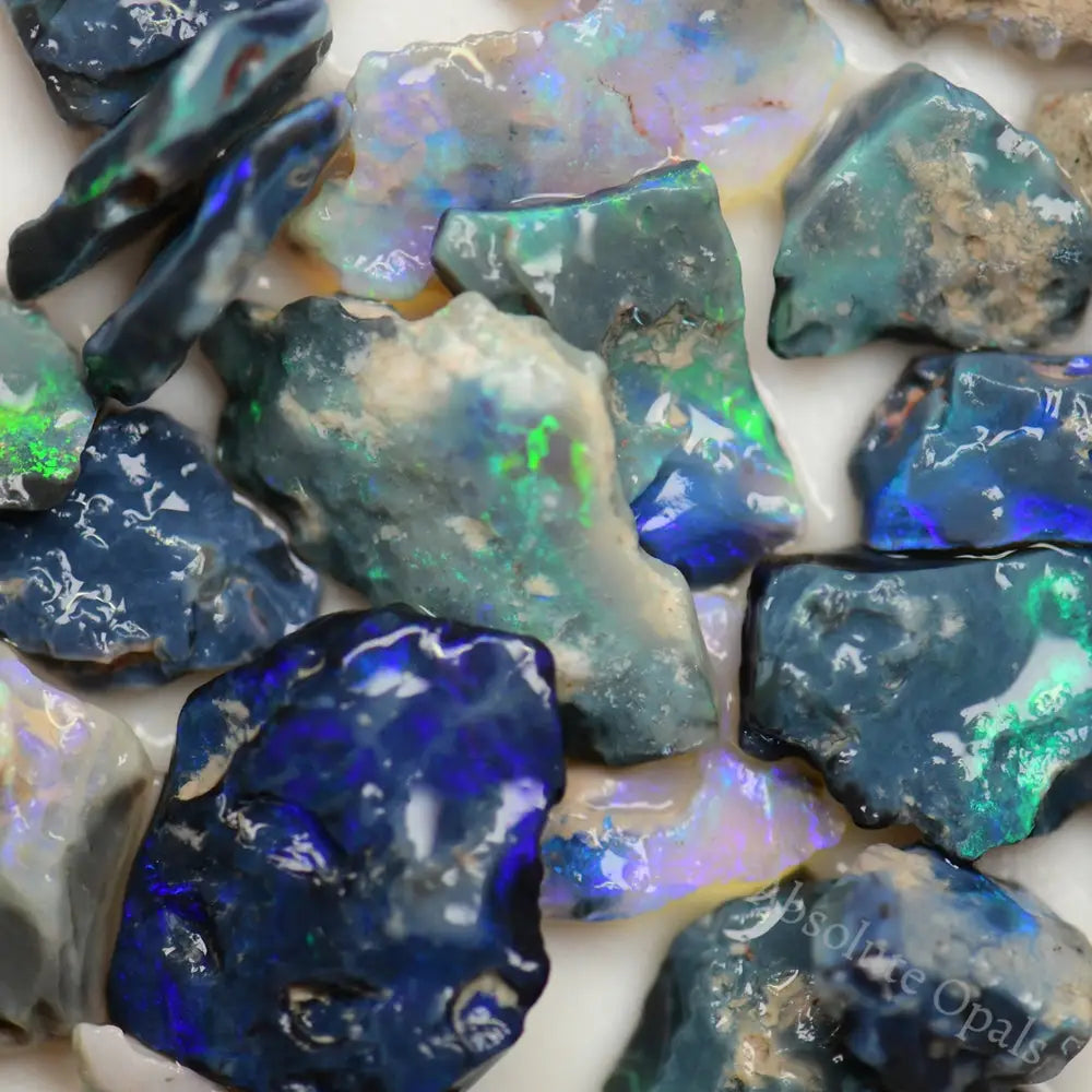 black rough opal parcel