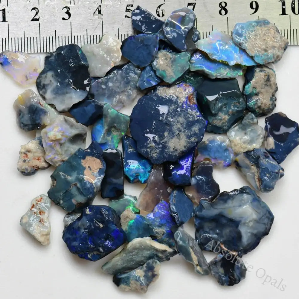 215 Cts Australian Rough Black Opal Parcel Lightning Ridge - Potch And Colour Cmr