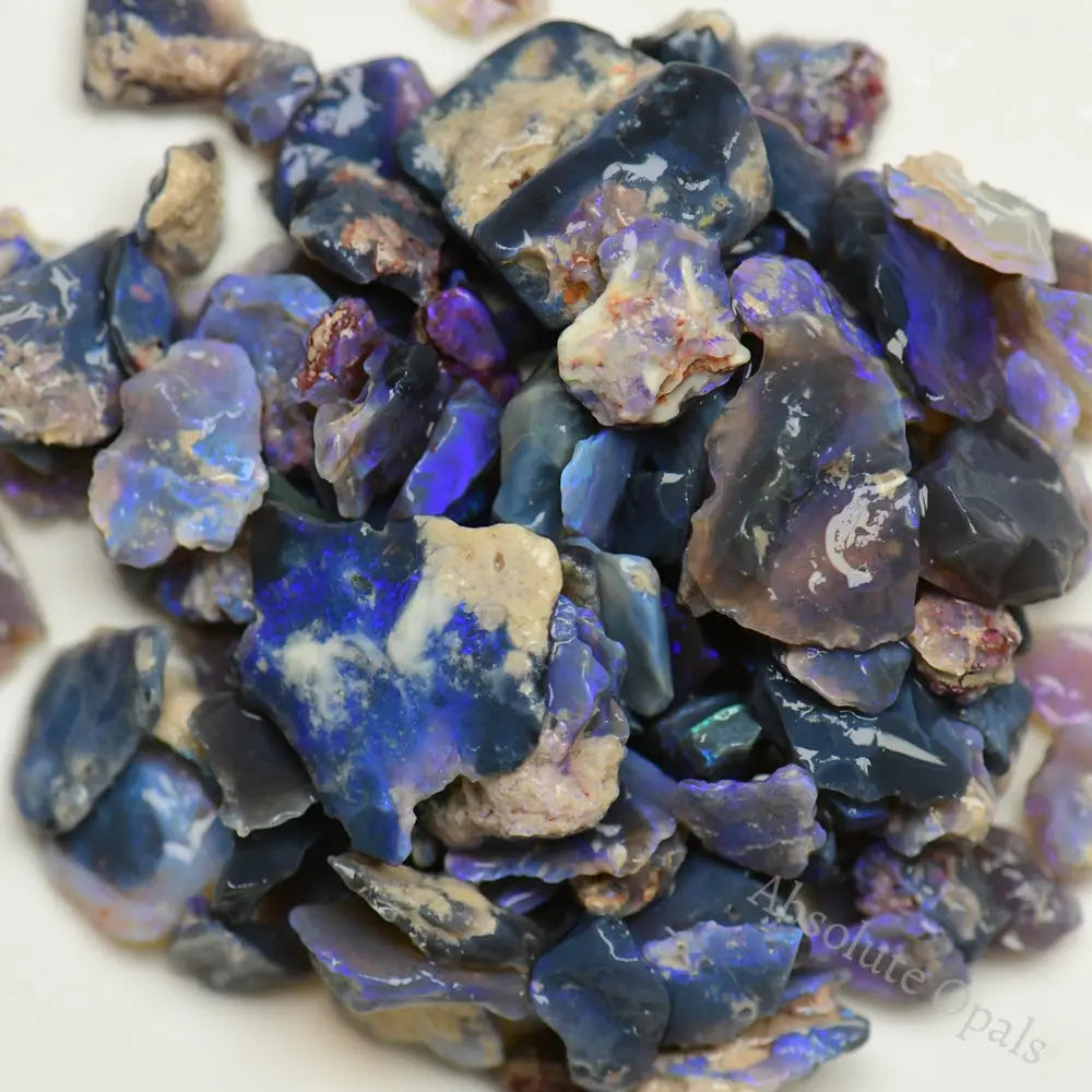 Australian Rough Black Opal Parcel Lightning Ridge - Potch and Colour