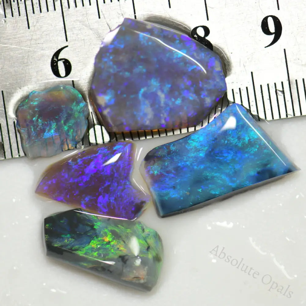 22.40 Cts Australian Rough Black Opal Parcel Rubs Lightning Ridge Cmr