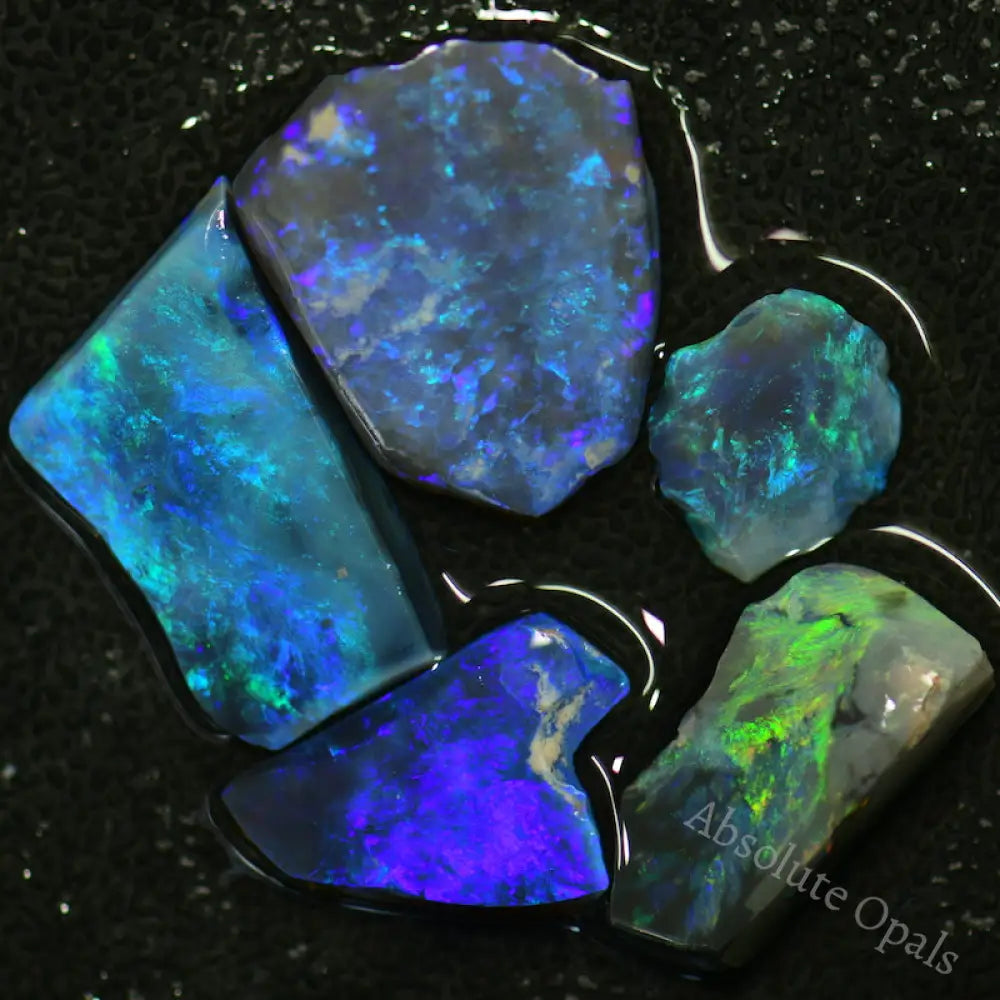 22.40 Cts Australian Rough Black Opal Parcel Rubs Lightning Ridge Cmr