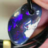 Australian Opal Drilled Greek Leather Mounted Pendant Necklace