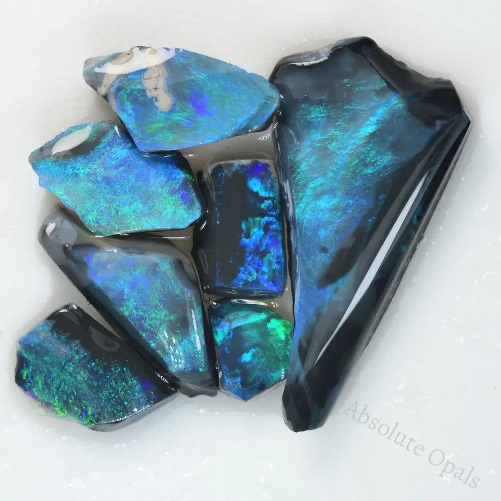 Lightning Ridge Black Opal Rubs – Uncut Solid Opals with Brilliant Fire and Dark Body Tone