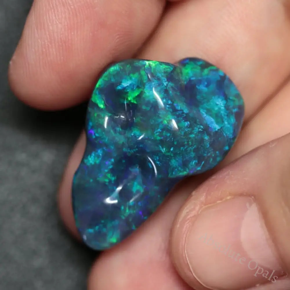 24.7 Cts Australian Black Solid Opal Carving Lightning Ridge Cmr