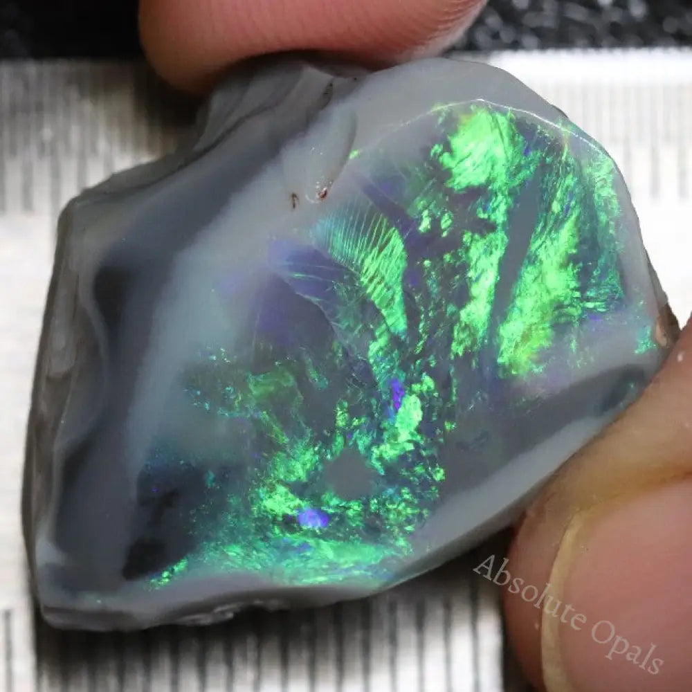 24.85 Cts Australian Semi-Black Opal Rough Lightning Ridge Gem