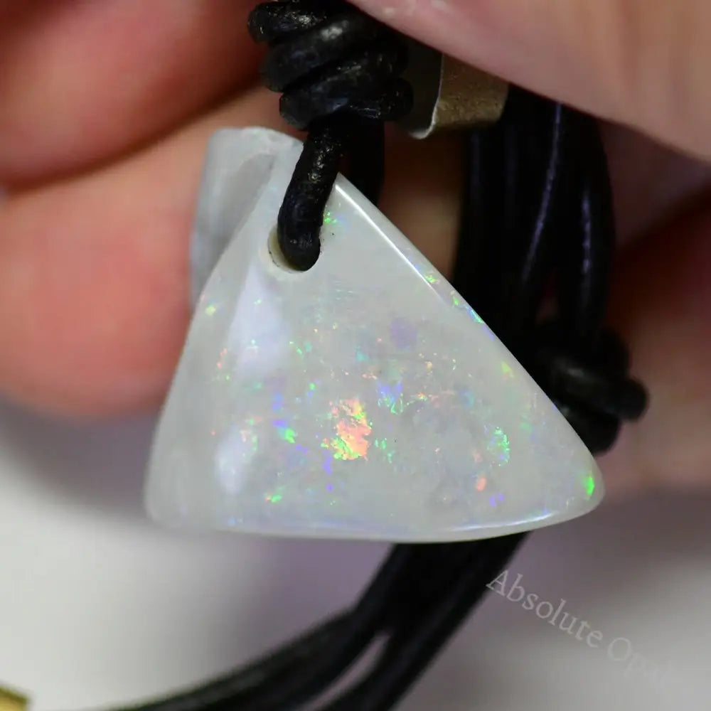 leather pendant opal