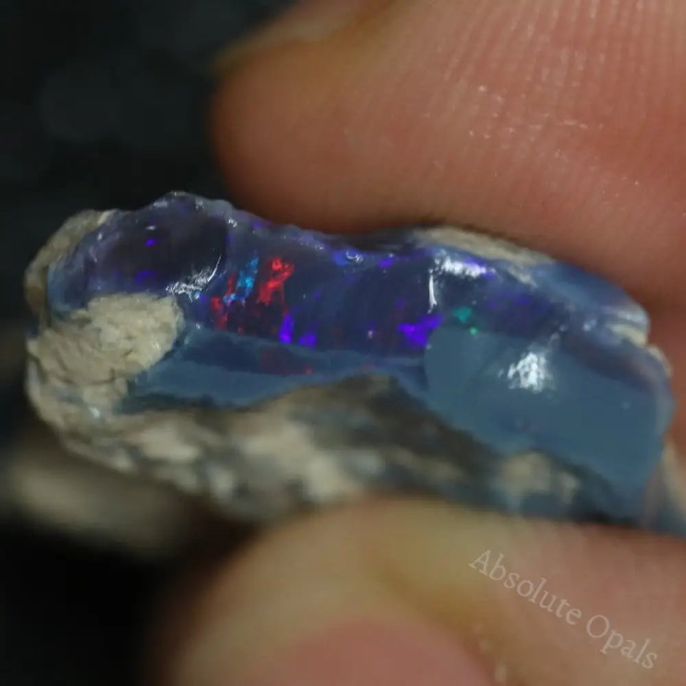 25.30 Cts Single Black Opal Rough For Carving 39.3X36.6X11.9Mm