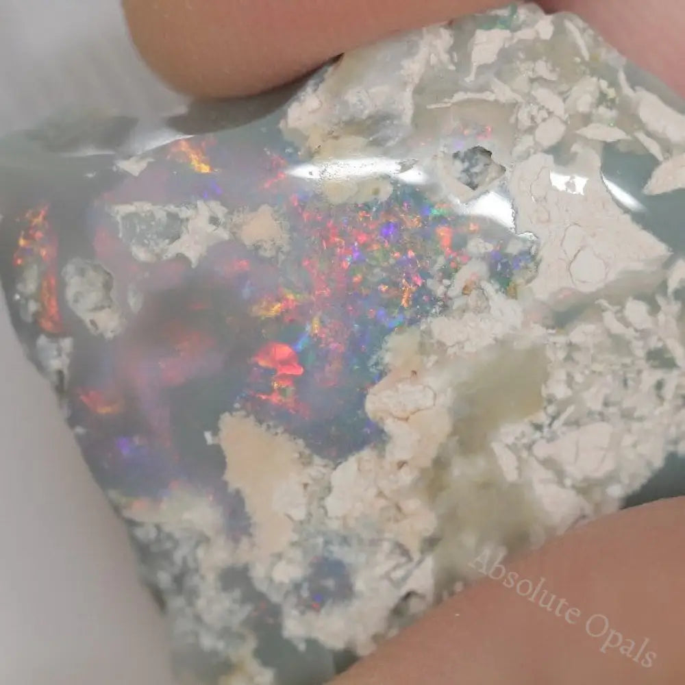 25.80 Cts Australian Semi Black Opal Rough Lightning Ridge Polished Specimen