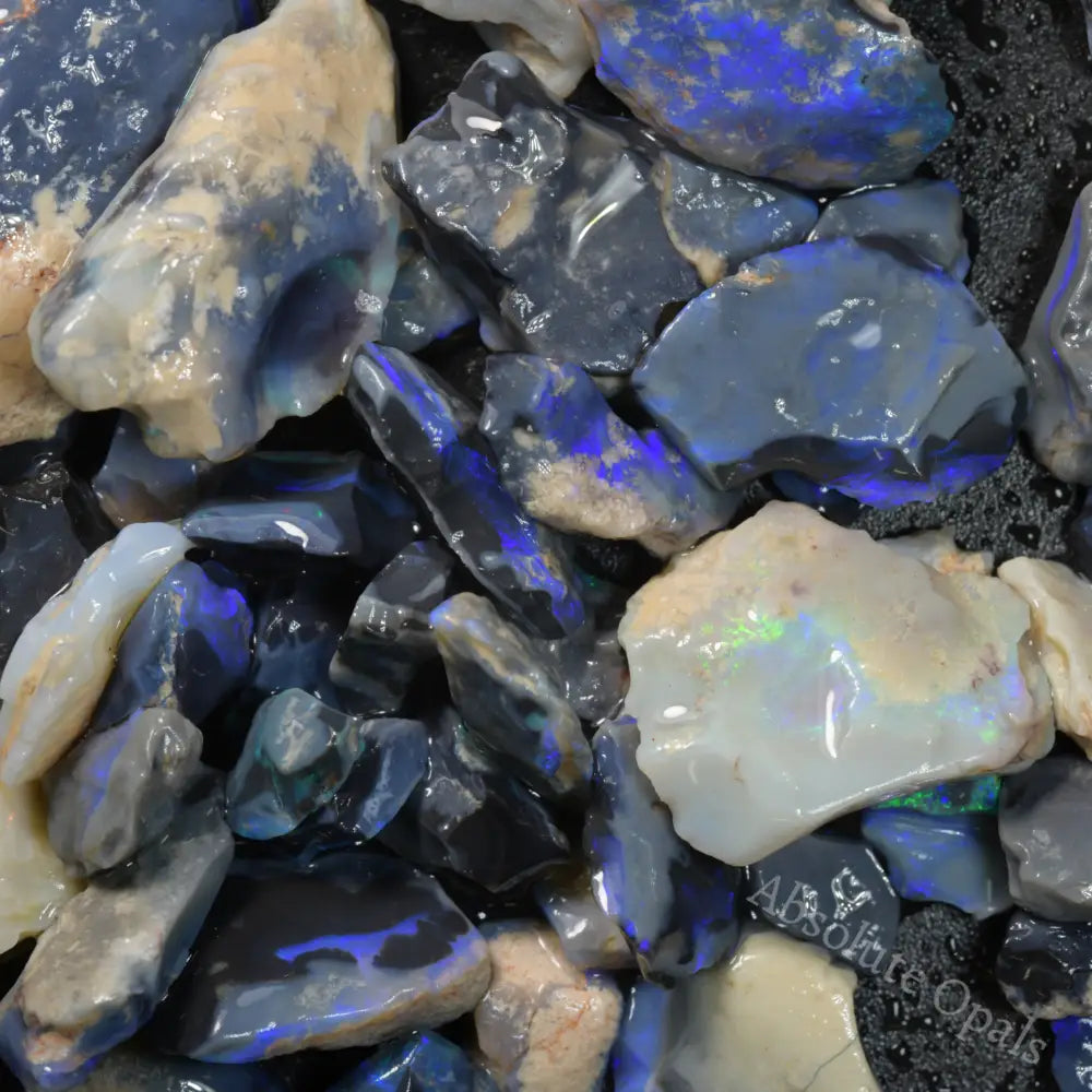 Rough Black Opal Parcel Lightning Ridge - Potch and Colour