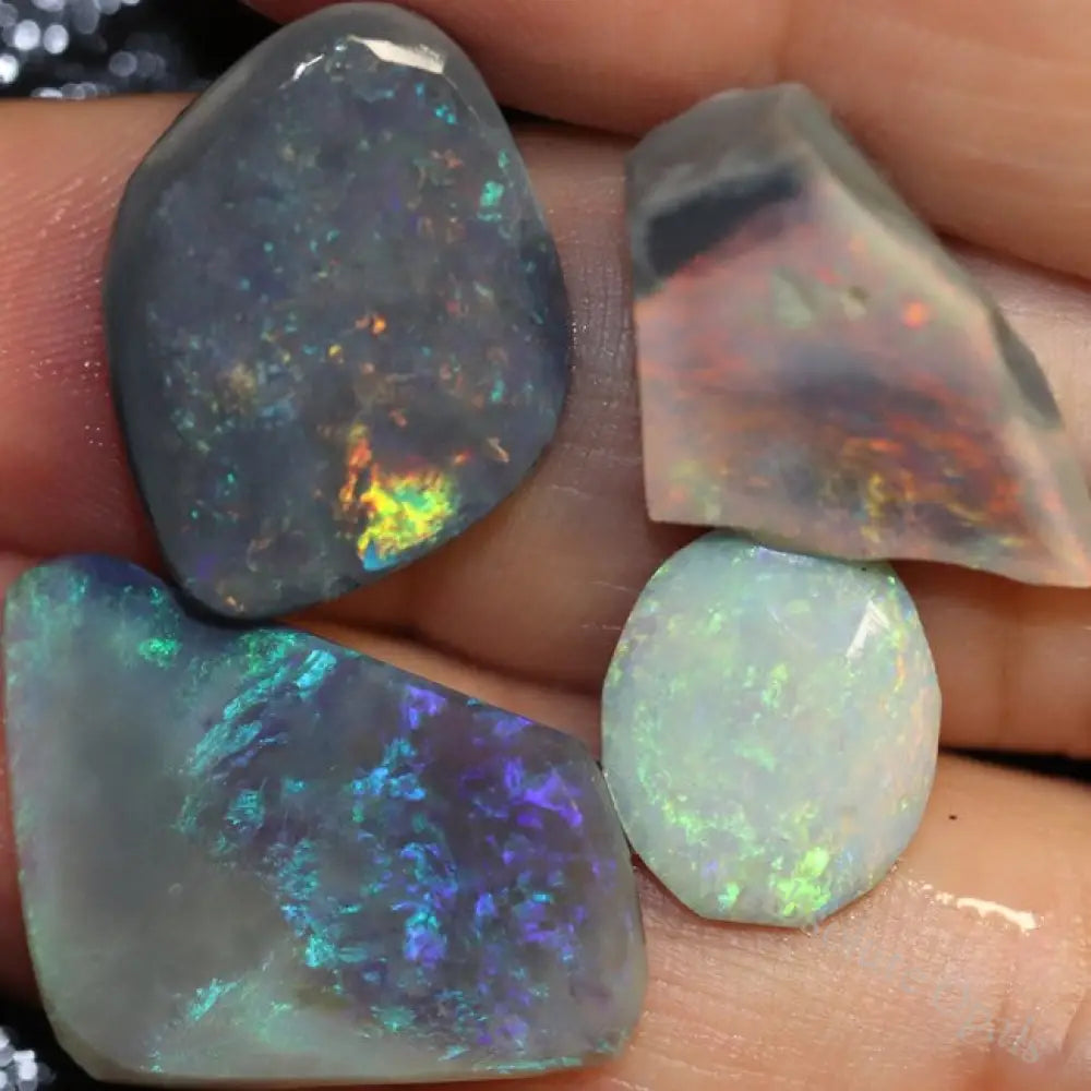 27.20 Cts Australian Solid Semi Black Opal Rough Rubs Lightning Ridge Parcel