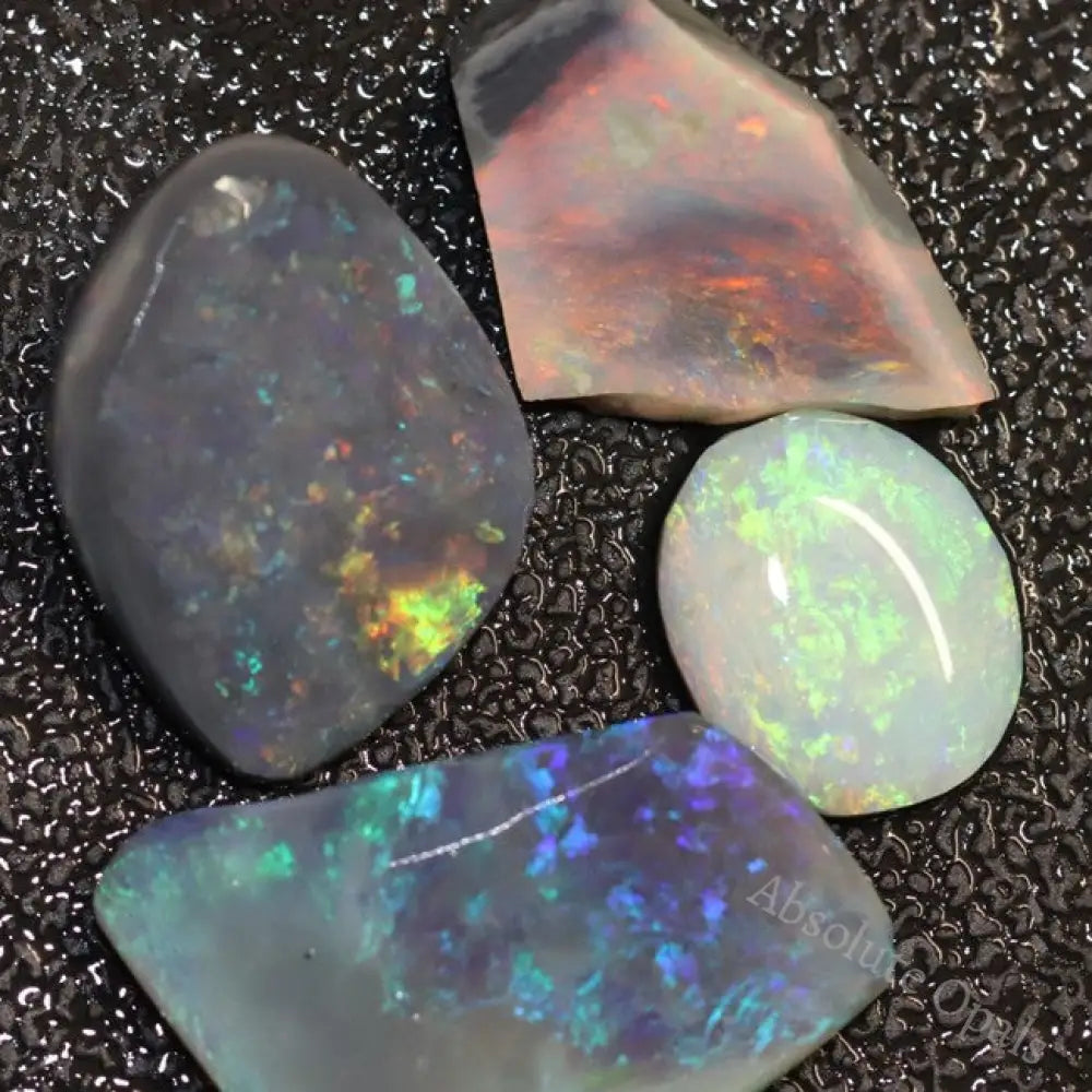 27.20 Cts Australian Solid Semi Black Opal Rough Rubs Lightning Ridge Parcel