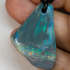 Australian Opal Drilled Greek Leather Mounted Pendant Necklace 