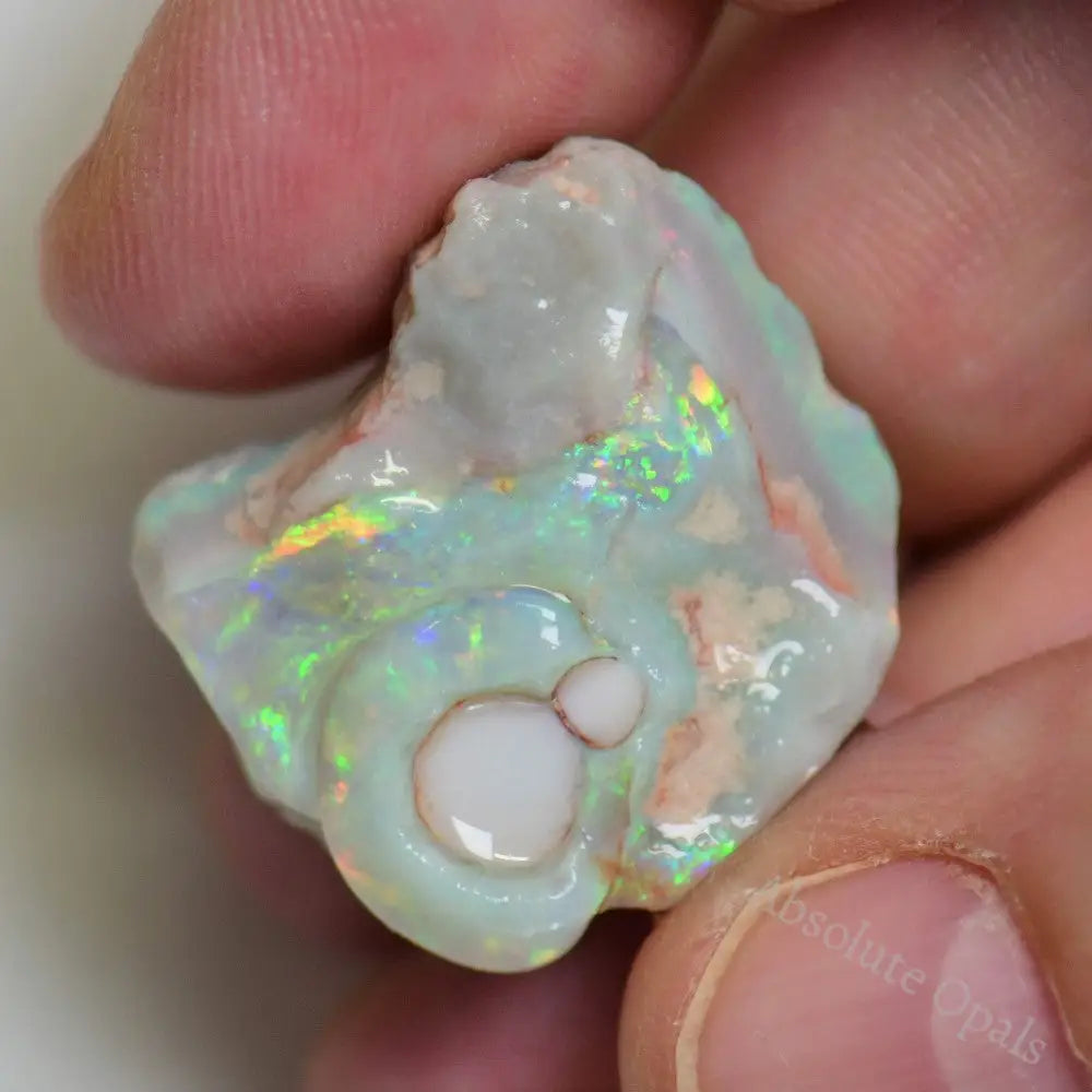 rough opal carving