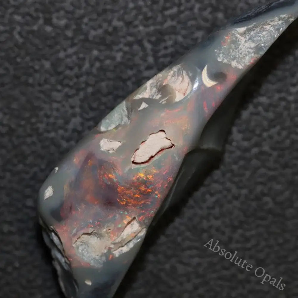 Australian Semi Black Opal Rough, Lightning Ridge, Polished Specimen, red 