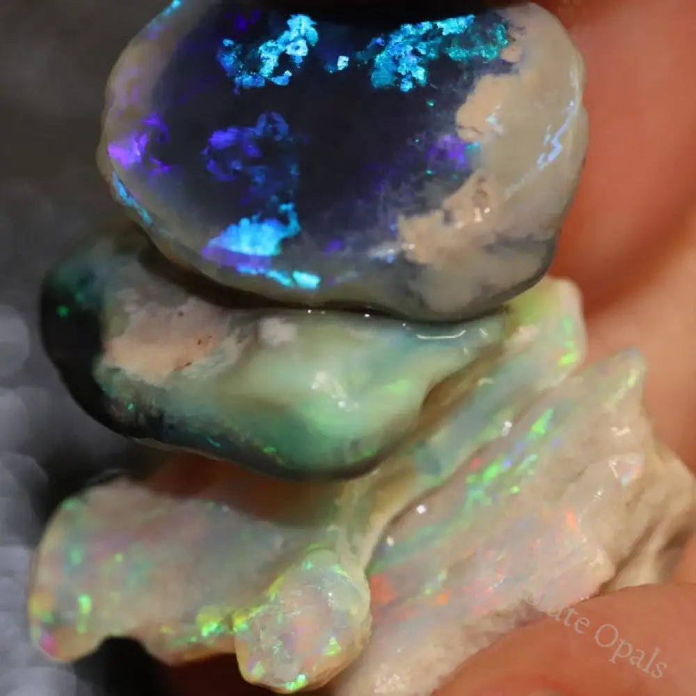 29.75 Cts Australian Solid Black Opal Rough Nobby Lightning Ridge Parcel