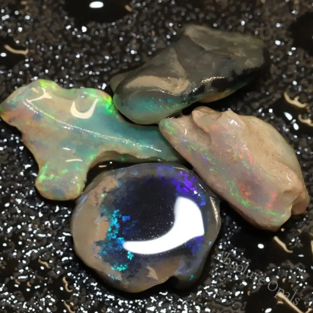 29.75 Cts Australian Solid Black Opal Rough Nobby Lightning Ridge Parcel