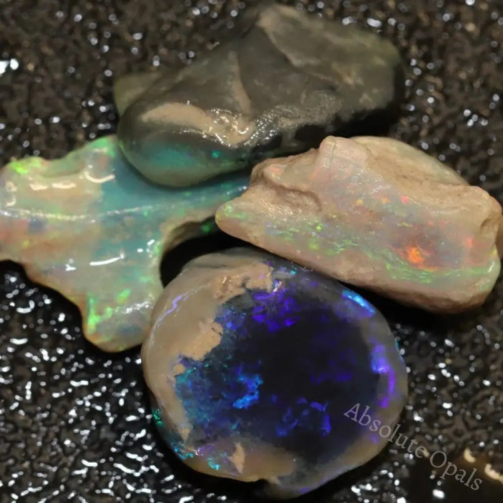 29.75 Cts Australian Solid Black Opal Rough Nobby Lightning Ridge Parcel