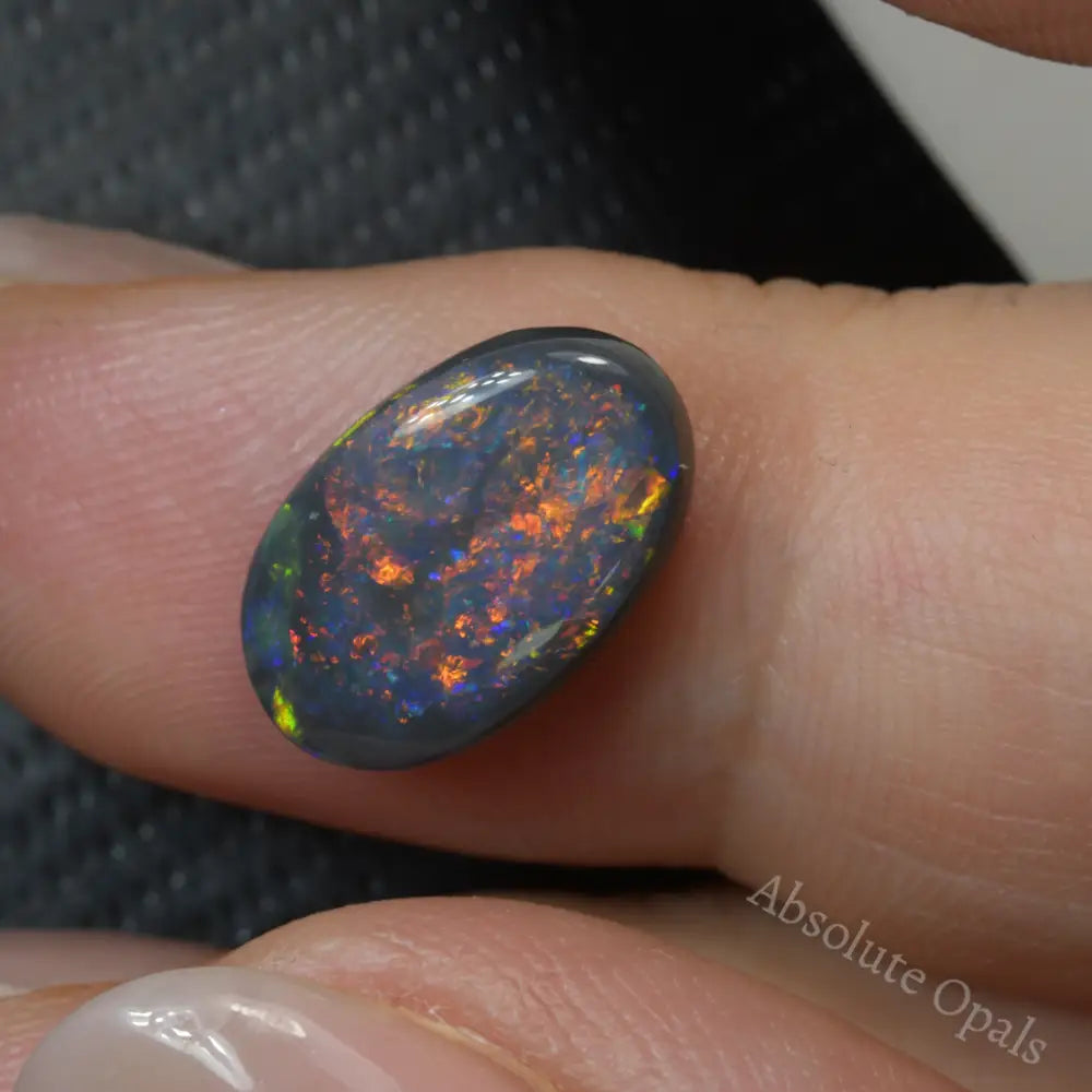 3.02 Black Opal Lightning Ridge Solid Stone Semi