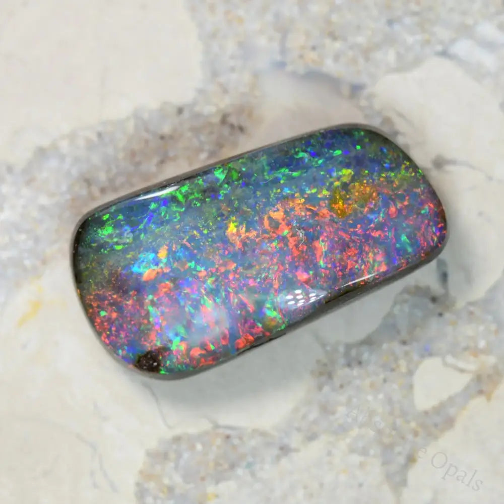 red boulder opal stone