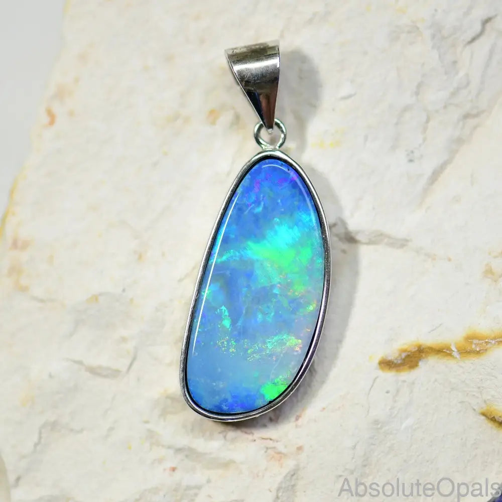 Australian Doublet Opal with Silver Pendant