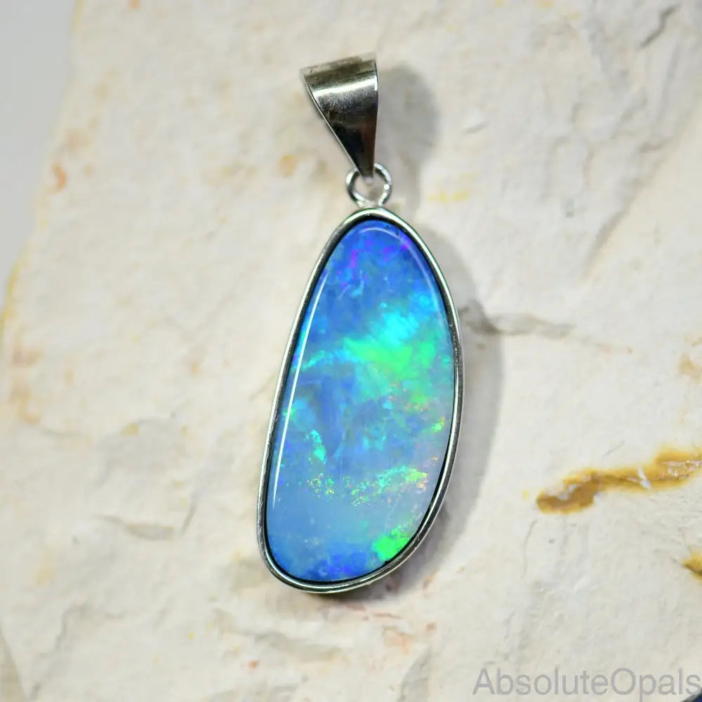 Australian Doublet Opal with Silver Pendant