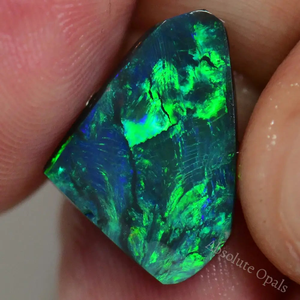 3.05 Cts Australian Rough Black Opal Lightning Ridge Rub Cmr Single