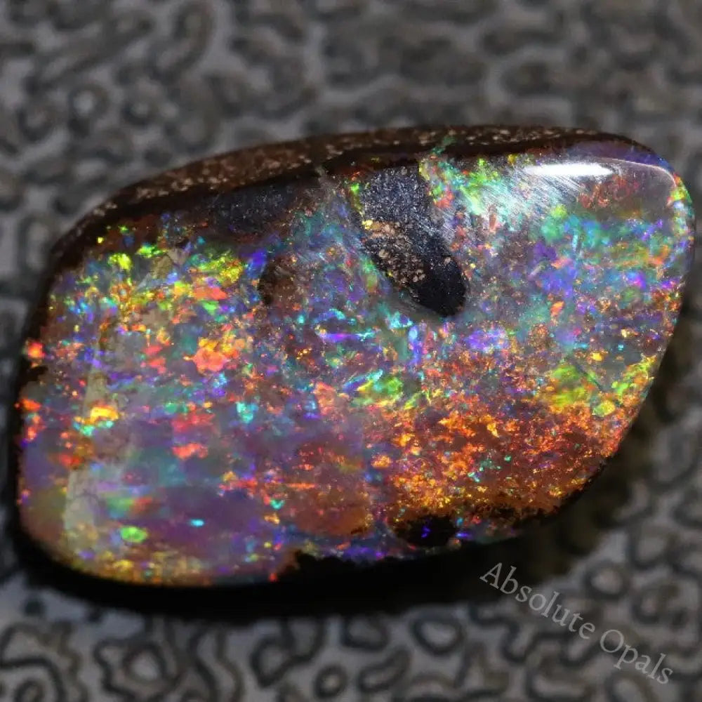 3.10 Cts Australian Boulder Opal Cut Loose Stone