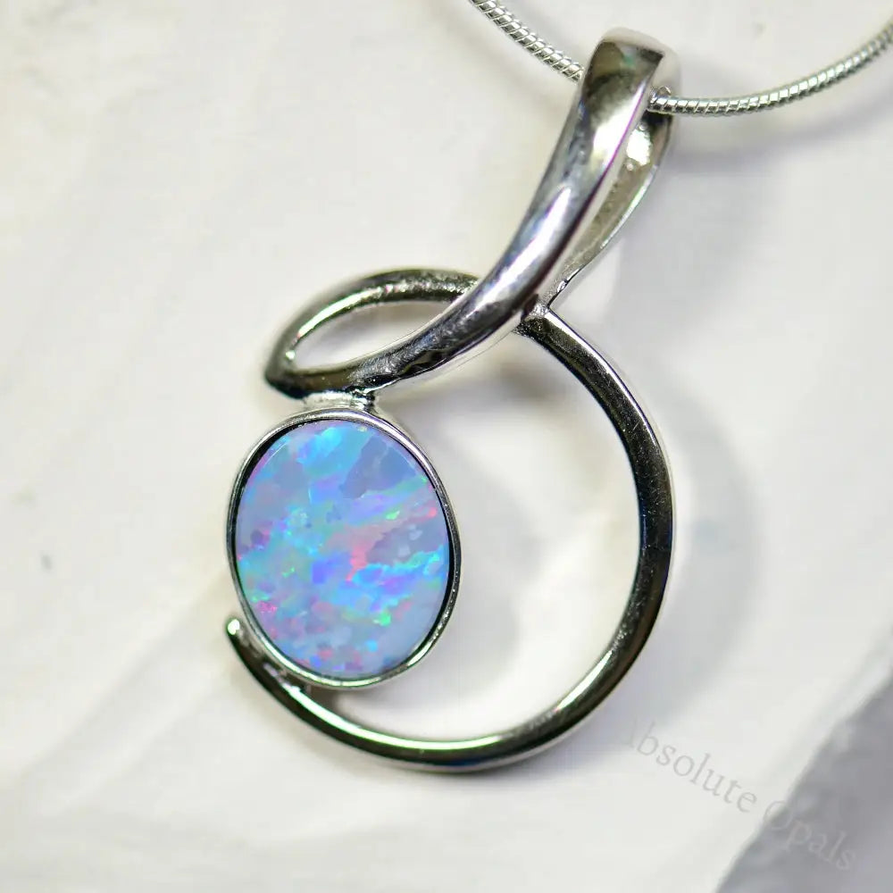 Australian Doublet Opal with Silver Pendant