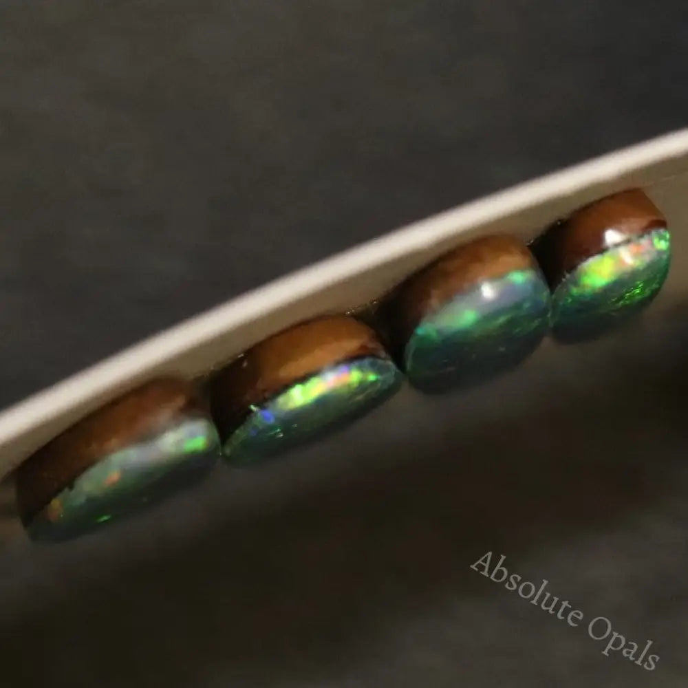 3.22 Cts Australian Opal Doublet Stone Cabochon 4Pcs